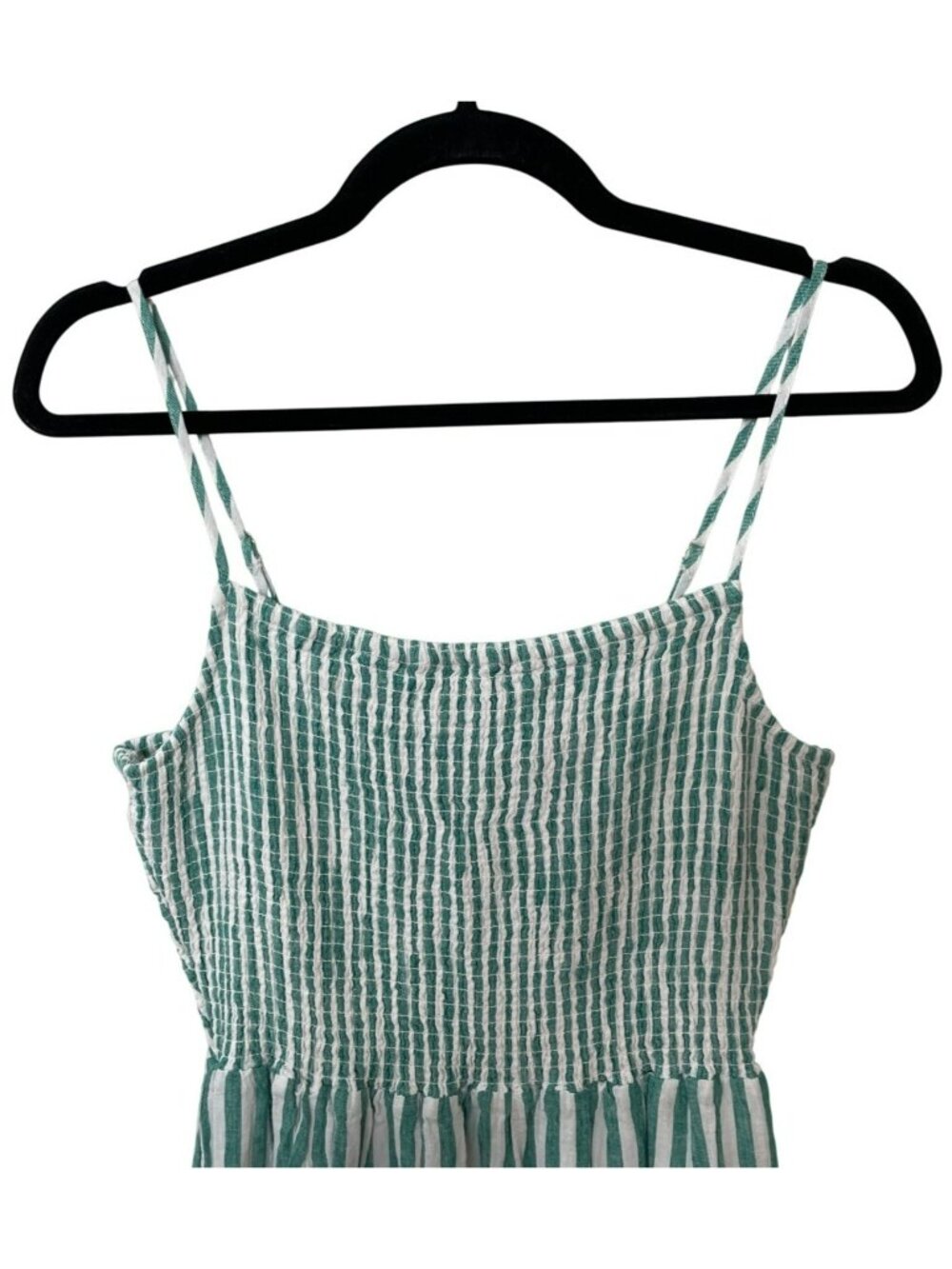 Z Supply Bayside Striped Linen Maxi Dress Adjustable Straps Green/White Sz S NEW - Picture 2 of 10